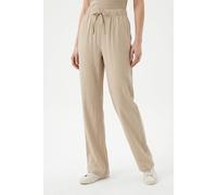 Schlupfhose ONLY "ONLGOA MW LINEN BL PULL-UP PANT CC PNT", Damen, Gr. S (36), Länge 32, oxford tan, Web, Obermaterial: 70% Viskose, 30% Leinen, unifarben, regular fit lang, Hosen Schlupfhose, mit Lein