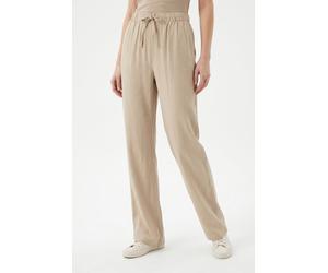 Schlupfhose ONLY "ONLGOA MW LINEN BL PULL-UP PANT CC PNT", Damen, Gr. S (36), Länge 32, oxford tan, Web, Obermaterial: 70% Viskose, 30% Leinen, unifarben, regular fit lang, Hosen Schlupfhose, mit Lein
