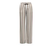 Schlupfhose ONLY "ONLGOA MW LINEN BL PULL-UP PANT CC PNT", Damen, Gr. XL, Länge 32, cloud dancer stripes:oxford tan, Web, Obermaterial: 70% Viskose, 30% Leinen, gestreift, regular fit lang, Hosen Schl