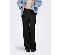 Schlupfhose ONLY "ONLILSE PANT STRUCTURE JRS NOOS", Damen, Gr. L, N-Gr, schwarz, Jersey, Obermaterial: 100% Polyester, unifarben, regular fit lang, Hosen Schlupfhose, Kunstfaser, regular fit (91667556