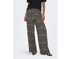 Schlupfhose ONLY "ONLKATTY LIFE PANT PTM", Damen, Gr. M (38), N-Gr, schwarz (schwarz aop:katty animal), Web, Obermaterial: 100% Polyester, bedruckt, regular fit lang, Hosen Schlupfhose, Sommerhose, Ku