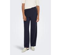 Schlupfhose ONLY "ONLRINA BUTTON PANT JRS NOOS", Damen, Gr. S (36), Länge 32, blau (night sky detail:horn buttons), Jersey, Obermaterial: 95% Polyester, 5% Elasthan, regular fit lang, Hosen Schlupfhos