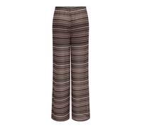 Schlupfhose ONLY "ONLSANDY WIDE TIE STRING PANTS JRS", Damen, Gr. XS (34), N-Gr, chocolate martini pattern:weiß brick rot comb (sandy), Jersey, Obermaterial: 98% Polyester, 2% Elasthan, gemustert, reg