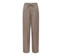 Schlupfhose ONLY "ONLSIESTA MW PULL-UP LINEN BL PNT NOOS", Damen, Gr. XL (42), Länge 32, braun (walnut), Web, Obermaterial: 80% Viskose, 20% Leinen, unifarben, straight fit normal, Hosen Schlupfhose,