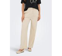 Schlupfhose ONLY "ONLTIZANA COTTON LOOSE PANTS WVN NOOS", Damen, Gr. XS (34), N-Gr, beige (silber lining), Web, Obermaterial: 100% Baumwolle, unifarben, regular fit knöchellang, Hosen Schlupfhose (936
