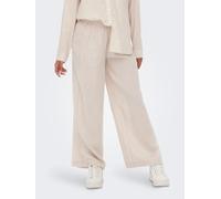 Schlupfhose ONLY "ONLTOKYO - Sommerhose mit Leinen und elastischem Bund", Damen, Gr. XL (42), Länge 32, braun (nomad), Web, Obermaterial: 54% Leinen, 46% Baumwolle, unifarben, lang, Hosen Schlupfhose,