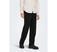 Schlupfhose ONLY & SONS "ONSWILL 0292 LOOSE STRING PANT FRML NOOS", Herren, Gr. XL, N-Gr, jet schwarz, Web, Obermaterial: 75% Polyester, 21% Viskose, 4% Elasthan, unifarben, relaxed fit lang, Hosen Sc