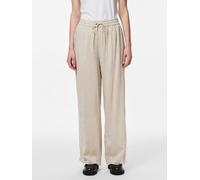 Schlupfhose PIECES "PCPIA HW WIDE PANTS WVN NOOS", Damen, Gr. XXL, N-Gr, birch detail:melange, Web, Obermaterial: 70% Viskose, 30% Leinen, meliert, normal, Hosen Schlupfhose, Sommerhose, mit Leinen (6