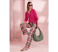 Schlupfhose pink-schwarz-bedruckt 42