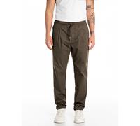 Schlupfhose REPLAY "Regular Fit", Herren, Gr. 32, Länge 34, grün (schwarz olive), Obermaterial: 97% Baumwolle, 3% Elasthan, regular fit lang, Hosen Schlupfhose, mit elastischem Bund (91310936-32) schw