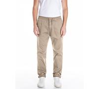 Schlupfhose REPLAY "Regular Fit", Herren, Gr. 34, Länge 34, grau (stone), Obermaterial: 97% Baumwolle, 3% Elasthan, regular fit lang, Hosen Schlupfhose, mit elastischem Bund (36884849-34)