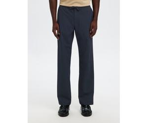 Schlupfhose SELECTED "SLH196-STRAIGHT ROBERT STRING PANT NOOS", Herren, Gr. L, N-Gr, grau (schwarz sapphire), Web, Obermaterial: 67% Polyester, 29% Viskose, 4% Elasthan, unifarben, straight fit lang,