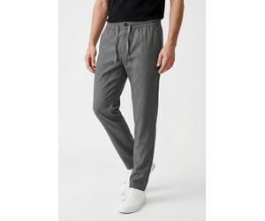 Schlupfhose SELECTED "SLH196-STRAIGHT ROBERT STRING PANT NOOS", Herren, Gr. M, N-Gr, grau melange, Web, Obermaterial: 67% Polyester, 29% Viskose, 4% Elasthan, meliert, straight fit lang, Hosen Schlupf