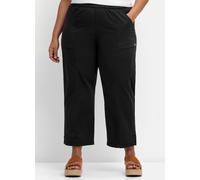 Schlupfhose SHEEGO, Damen, Gr. 40, Normalgrößen, schwarz, 98% Baumwolle, 2% Elasthan, unifarben, Hosen Schlupfhose (76059629-40) schwarz