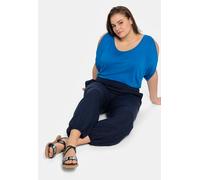 Schlupfhose SHEEGO, Damen, Gr. 50, Normalgrößen, blau (marine), 100% Viskose, unifarben, Hosen Schlupfhose (72696665-50) marine