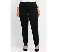 Schlupfhose SHEEGO, Damen, Gr. 52, Normalgrößen, schwarz, 60% Viskose, 35% Polyamid, 5% Elasthan, unifarben, Hosen Schlupfhose (50539135-52) schwarz