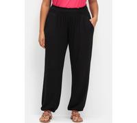 Schlupfhose SHEEGO, Damen, Gr. 52, Normalgrößen, schwarz, 95% Viskose, 5% Elasthan, unifarben, Hosen Schlupfhose (46938733-52) schwarz