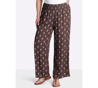 Schlupfhose SHEEGO, Damen, Gr. 58, Normalgrößen, braun (schoko, sesam, bedruckt), 100% Viskose, Paisley, gemustert, mehrfarbig, Hosen Schlupfhose (47791752-58) schoko, sesam, bedruckt