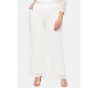 Schlupfhose SHEEGO, Damen, Gr. 58, Normalgrößen, weiß (sanftes weiß), 100% Polyester, unifarben, Hosen Schlupfhose (18857847-58) sanftes weiß