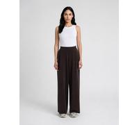 Schlupfhose SMITH & SOUL, Damen, Gr. S, N-Gr, schwarz choc, Jersey, Obermaterial: 48% Polyester, 46% Modal, 6% Elasthan, unifarben, lang, Hosen Schlupfhose, mit Bundfalten, Wide Leg (98890622-S) schwa