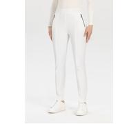 Schlupfhose STEHMANN, Damen, Gr. 44, N-Gr, blau (blanc), Obermaterial: 68% Viskose, 27% Polyamid, 5% Elasthan, unifarben, regular fit knöchellang, Hosen Schlupfhose, Sommerhose mit Reißverschlusstasch