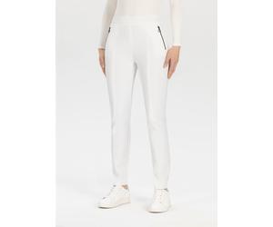 Schlupfhose STEHMANN, Damen, Gr. 46, N-Gr, blau (blanc), Obermaterial: 68% Viskose, 27% Polyamid, 5% Elasthan, unifarben, regular fit knöchellang, Hosen Schlupfhose, Sommerhose mit Reißverschlusstasch