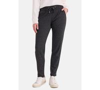 Schlupfhose STOOKER WOMEN "Berlin Jogginghose", Damen, Gr. 44, schwarz graphic, Stoff, 60% Polyester, 38% Viskose, 2% Elasthan, gerade, unten schmal lang, Hosen Schlupfhose, Tapered Fit Casual Technos