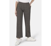 Schlupfhose STOOKER WOMEN "Mary Jersey Wide leg fit", Damen, Gr. 44, Länge 30, braun (braun check), Jersey, 67% Viskose, 27% Polyamid, 6% Elasthan, weit lang, Hosen Schlupfhose, Wide Leg Fit Casual Cl