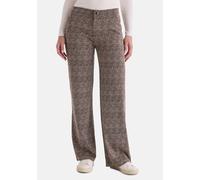Schlupfhose STOOKER WOMEN "MODENA Hose Jersey extra Wide Leg", Damen, Gr. 48, Länge 30, braun (braun check), 58% Polyester, 40% Viskose, 2% Elasthan, weit lang, Hosen Schlupfhose, Hose Jersey extra Wi