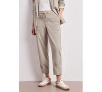 Street One Frauen Barrel Leg Hose in Papertouch-Qualität in Beige, Gr: 38