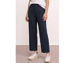 Schlupfhose STREET ONE "mit geradem Bein", Damen, Gr. 40, Länge 28, blau (shadowed navy), Web, Obermaterial: 65% Viskose, 30% Polyamid, 5% Elasthan, unifarben, normal lang, Hosen Schlupfhose, Punto di