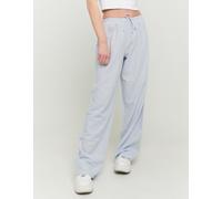 Schlupfhose TALLY WEIJL "SPALIMELANY", Damen, Gr. 34, N-Gr, skyway, Web, Obermaterial: 48% Viskose, 40% Baumwolle, 12% Leinen, unifarben, weit lang, Hosen Schlupfhose, Viskosemischung, weit (78811907-