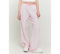 Schlupfhose TALLY WEIJL "SPALIMELANY", Damen, Gr. 42, N-Gr, pink mist, weiß, Web, Obermaterial: 48% Viskose, 40% Baumwolle, 12% Leinen, unifarben, weit lang, Hosen Schlupfhose, Viskosemischung, weit (