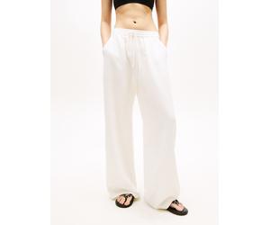 Schlupfhose TOMMY JEANS "TJW ESSENTIAL LINEN PANTS", Damen, Gr. S (36), N-Gr, ecru, Web, Obermaterial: 55% Leinen, 27% Baumwolle, 18% Viskose, unifarben, loose fit lang, Hosen Schlupfhose, mit Leinen,