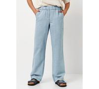 Schlupfhose TONI "Pia Wide", Damen, Gr. 40, N-Gr, blau (blau bleached), Web, Obermaterial: 50% Baumwolle, 25% Leinen, 25% Lyocell, lang, Hosen Schlupfhose, Sommerhose in sommerlicher Qualität mit Lein