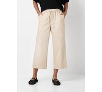 Schlupfhose TONI "Pia Wide Leg 3/4", Damen, Gr. 42, N-Gr, beige (sand), Web, Obermaterial: 74% Baumwolle, 23% Polyester, 3% Elasthan, unifarben, weit 3/4-Länge, Hosen Schlupfhose, Sommerhose in 3/4-Lä