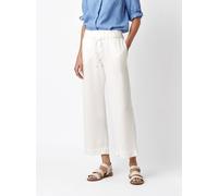 Schlupfhose TONI "Pia Wide Leg 7/8", Damen, Gr. 48, N-Gr, weiß (sanftes weiß), Web, Obermaterial: 50% Baumwolle, 25% Leinen, 25% Lyocell, unifarben, weit 7/8-Länge, Hosen Schlupfhose, Sommerhose mit T