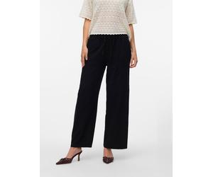 Schlupfhose VERO MODA "VMCAIA MW WIDE PANT WVN NOOS", Damen, Gr. XS (34), N-Gr, schwarz, Web, Obermaterial: 90% Baumwolle, 10% Leinen, unifarben, lang, Hosen Schlupfhose, Baumwollmischung, oversize, m
