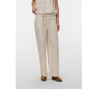 Schlupfhose VERO MODA "VMDICTHE NW WIDE TIE PANT WVN GA", Damen, Gr. XS, N-Gr, pumice stone aop:ally, Web, Obermaterial: 100% Baumwolle, bedruckt, oversize lang, Hosen Schlupfhose, Baumwolle, oversize
