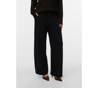 Schlupfhose VERO MODA "VMEVA MW WIDE STRING PANT NOOS", Damen, Gr. XS, Länge 32, schwarz, Obermaterial: 65% Viskose, 30% Polyamid, 5% Elasthan, unifarben, normal, Hosen Schlupfhose (21727037-XS)