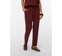 Schlupfhose VERO MODA "VMJESMILO MW ANKLE PANTS WVN NOOS", Damen, Gr. L, N-Gr, andorra, Web, Obermaterial: 55% Viskose, 45% Leinen, unifarben, regular fit knöchellang, Hosen Schlupfhose, mit Leinen, e