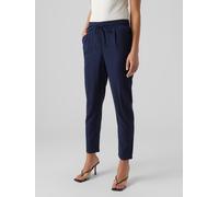 VERO MODA Damen Legere Leinen Stoffhose Casual Schlupfhose Lockere Ankle Pants, Farben:Blau-2, Größe:XS
