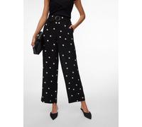Schlupfhose VERO MODA "VMJOAN HW WIDE PANT WVN BTQ", Damen, Gr. XS (34), N-Gr, schwarz aop:joan, Web, Obermaterial: 92% Viskose, 8% Polyester, bedruckt, lang, Hosen Schlupfhose, Viskosemischung (50974