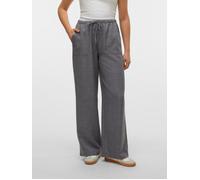 Schlupfhose VERO MODA "VMMELANEY HW LOOSE PANT WVN GA NOOS", Damen, Gr. S (36), N-Gr, excalibur detail:melange, Web, Obermaterial: 100% Polyester, meliert, loose fit lang, Hosen Schlupfhose, Sommerhos