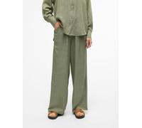 Schlupfhose VERO MODA "VMMELANEY HW LOOSE PANT WVN GA NOOS", Damen, Gr. S (36), N-Gr, grün (laurel wreath detail:melange), Web, Obermaterial: 100% Polyester, meliert, loose fit lang, Hosen Schlupfhose
