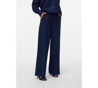 Schlupfhose VERO MODA "VMMELANEY HW LOOSE PANT WVN GA NOOS", Damen, Gr. S (36), N-Gr, navy blazer, Web, Obermaterial: 100% Polyester, unifarben, loose fit lang, Hosen Schlupfhose, Sommerhose (39456761