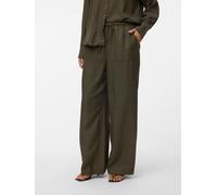 Schlupfhose VERO MODA "VMMELANEY HW LOOSE PANT WVN GA NOOS", Damen, Gr. XS, N-Gr, grün (forest night), Web, Obermaterial: 100% Polyester, unifarben, loose fit lang, Hosen Schlupfhose, Kunstfaser, loos