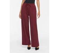 Schlupfhose VILA "VICLUA HW WIDE PANTS-NOOS", Damen, Gr. M (38), N-Gr, rot (port royale), Milano Rib, Obermaterial: 95% Polyester, 5% Elasthan, unifarben, relaxed fit normal, Hosen Schlupfhose, Materi