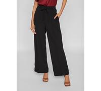 Schlupfhose VILA "VICLUA HW WIDE PANTS-NOOS", Damen, Gr. M (38), N-Gr, schwarz (schwarz beauty), Milano Rib, Obermaterial: 95% Polyester, 5% Elasthan, unifarben, relaxed fit normal, Hosen Schlupfhose,