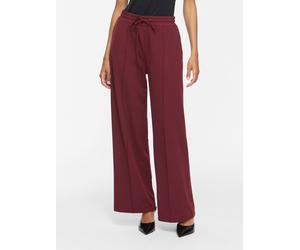 Schlupfhose VILA "VICLUA HW WIDE PANTS-NOOS", Damen, Gr. XL (42), N-Gr, rot (port royale), Milano Rib, Obermaterial: 95% Polyester, 5% Elasthan, unifarben, relaxed fit normal, Hosen Schlupfhose, Mater